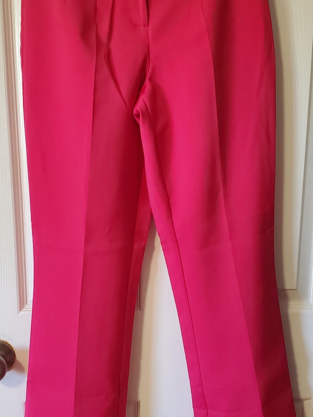 Zara Classic High-Rise Straight-Leg Pants in Hot Pink
